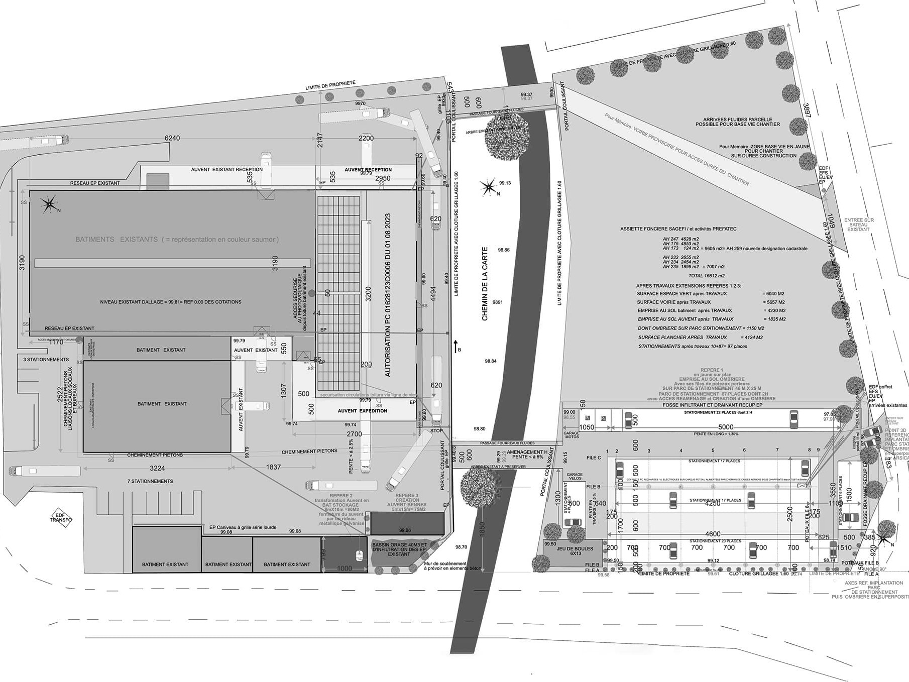 plan masse projet extension prefatec